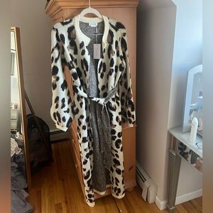 NWOT LOVERS & FRIENDS Leopard Metallic Duster Cardigan